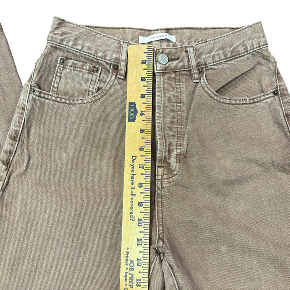 PacSun Acid Peach Pink Wash Dad Button Fly Jeans Cut Women's Size 25 - Picture 7 of 12